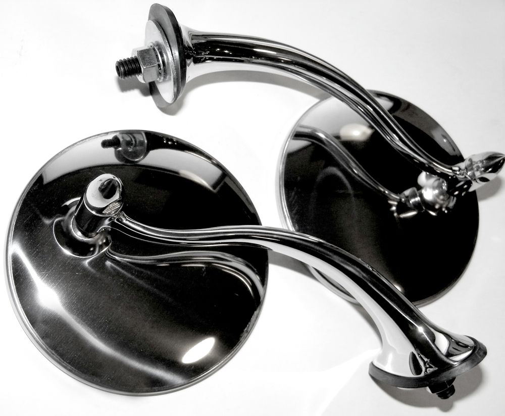 So Cal Swan Neck Side Mirrors Pair Hot Rat Street Rod Custom Lowrider